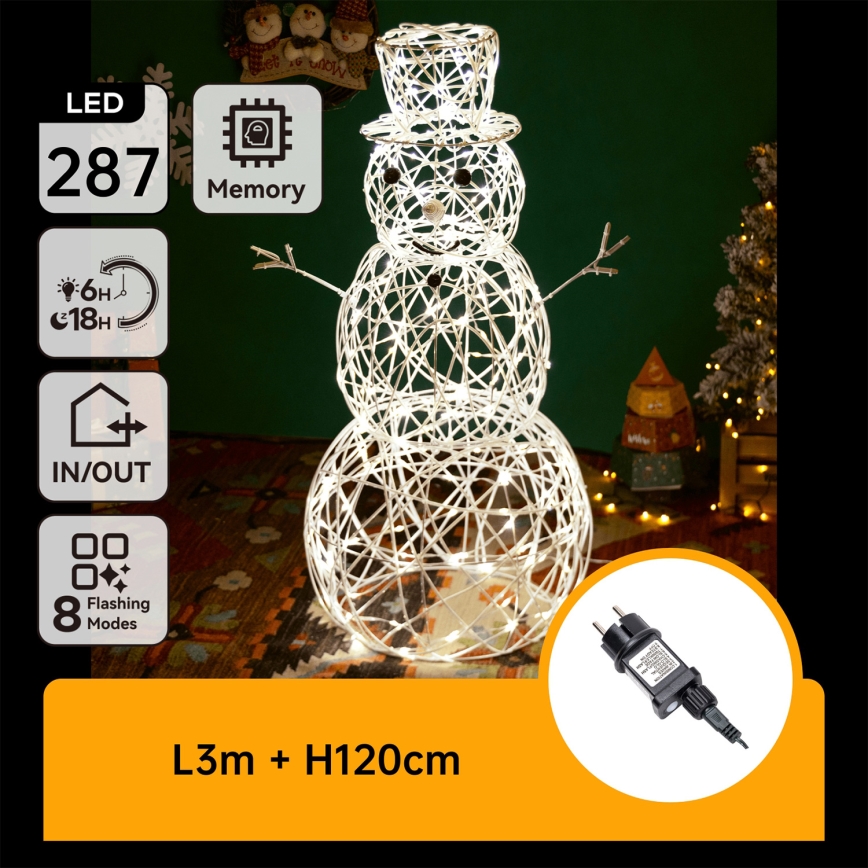 Brilagi - LED Weihnachtsdekoration für den Außenbereich 3,6W/31/230V 2700K 120 cm IP44 Schneemann