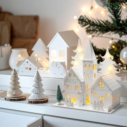 Brilagi - LED-Weihnachtsdekoration LED/2xAA Kirchenhäuschen