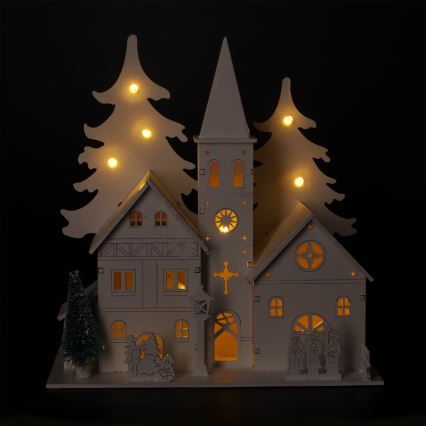 Brilagi - LED-Weihnachtsdekoration LED/2xAA Kirchenhäuschen