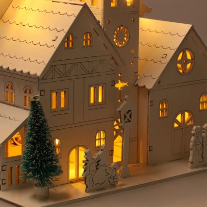 Brilagi - LED-Weihnachtsdekoration LED/2xAA Kirchenhäuschen