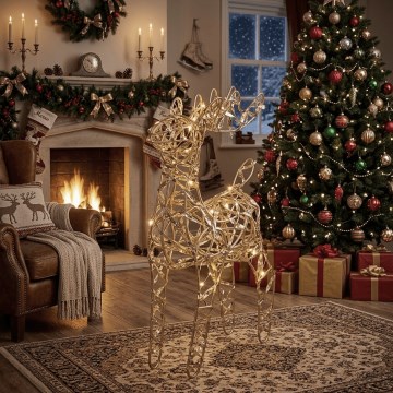 BRILAGI - LED Weihnachtsdekoration LED/3xAA 42 cm Rentier warmweiß/gold