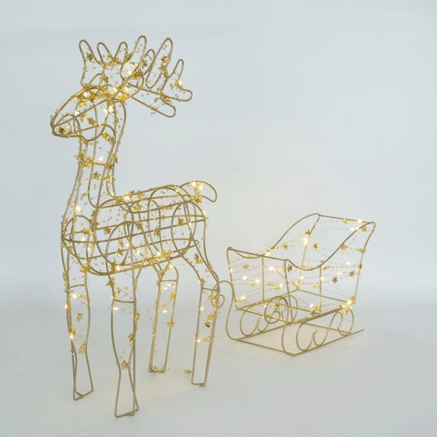 BRILAGI - LED Weihnachtsdekoration LED/3xAA 46 cm Rentier mit Schlitten warmweiß