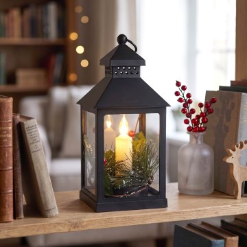 BRILAGI - LED-Weihnachtsdekoration LED/3xAAA Laterne schwarz