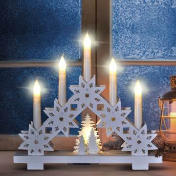 Brilagi - LED-Weihnachtskerzenhalter 5xLED/2xAA