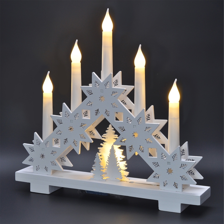 Brilagi - LED-Weihnachtskerzenhalter 5xLED/2xAA