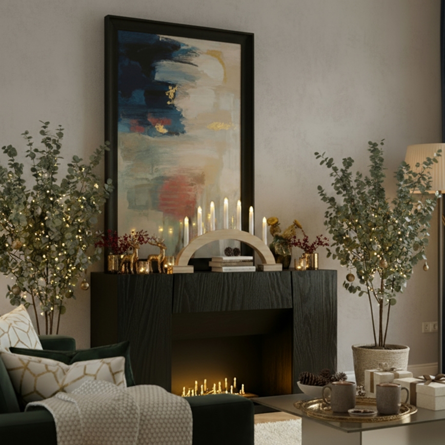 Brilagi - LED-Weihnachtskerzenhalter 7xLED/2xAA 28x45 cm