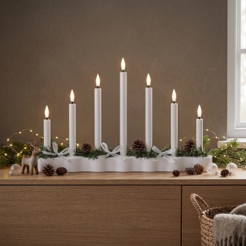 BRILAGI - LED-Weihnachtskerzenhalter 7xLED/2xAA weiß