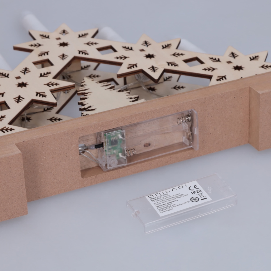 BRILAGI - LED Weihnachtsleuchter 5xLED/2xAA beige