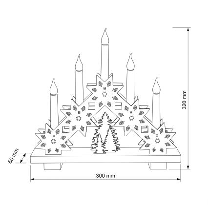 BRILAGI - LED Weihnachtsleuchter 5xLED/2xAA beige
