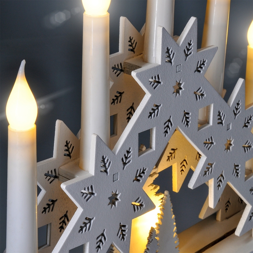 BRILAGI - LED-Weihnachtsleuchter 5xLED/2xAA weiß