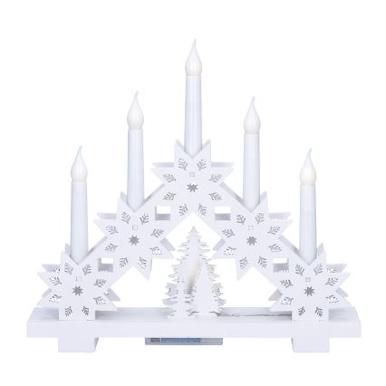 BRILAGI - LED-Weihnachtsleuchter 5xLED/2xAA weiß