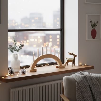 BRILAGI - LED Weihnachtsleuchter 7xLED/2xAA beige/weiß