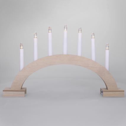BRILAGI - LED Weihnachtsleuchter 7xLED/2xAA beige/weiß