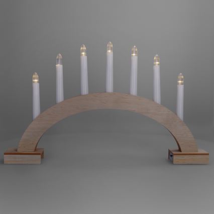 BRILAGI - LED Weihnachtsleuchter 7xLED/2xAA beige/weiß
