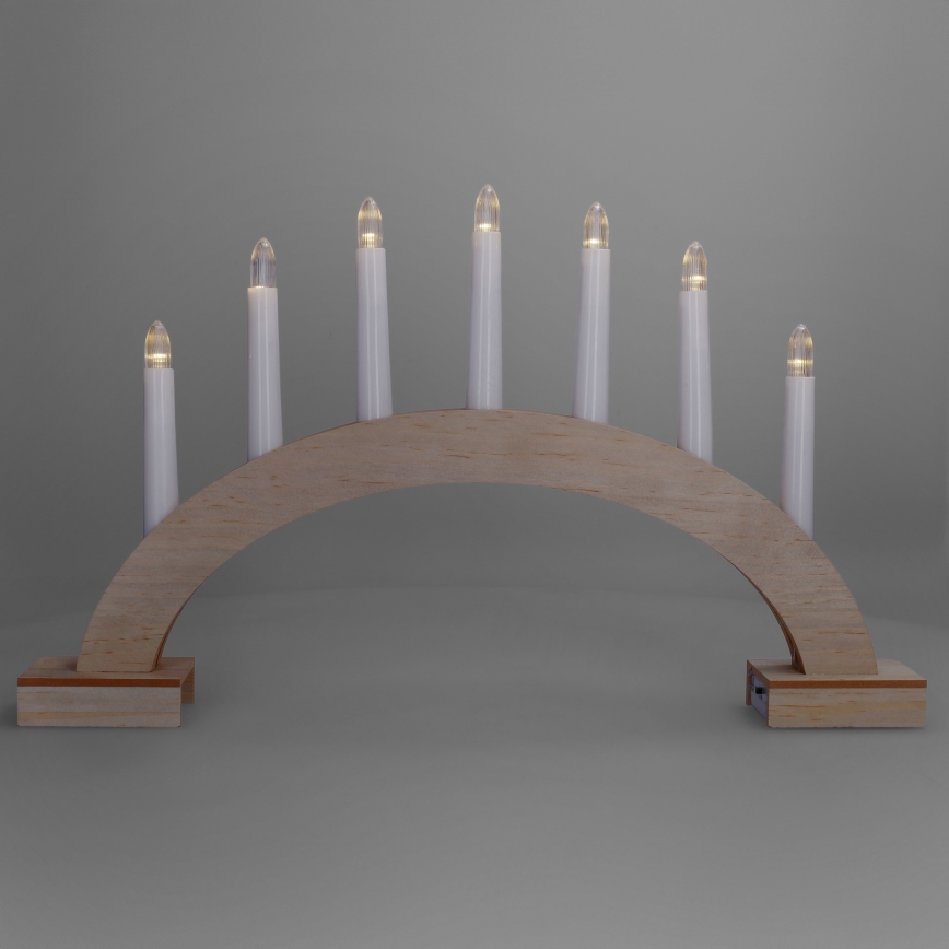 BRILAGI - LED Weihnachtsleuchter 7xLED/2xAA beige/weiß