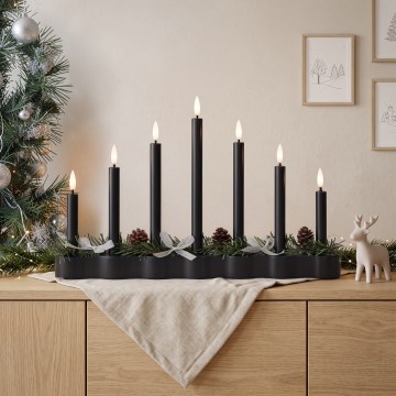 BRILAGI - LED-Weihnachtsleuchter 7xLED/2xAA schwarz