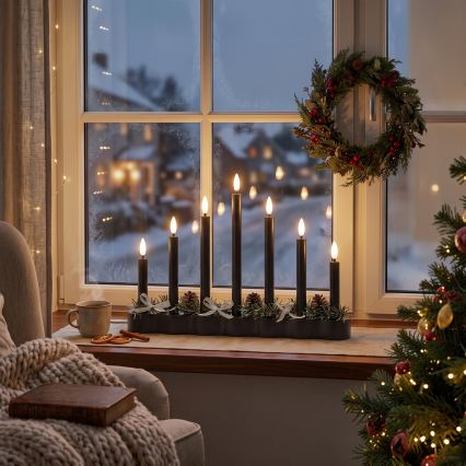 BRILAGI - LED-Weihnachtsleuchter 7xLED/2xAA schwarz