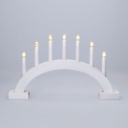 BRILAGI - LED-Weihnachtsleuchter 7xLED/2xAA weiß