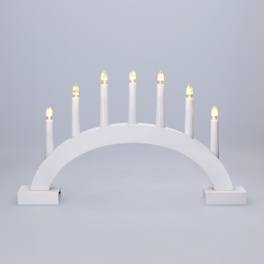 BRILAGI - LED-Weihnachtsleuchter 7xLED/2xAA weiß