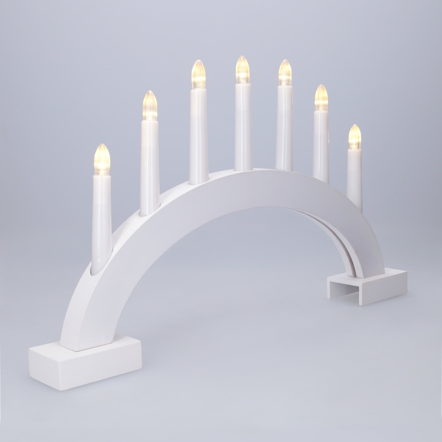 BRILAGI - LED-Weihnachtsleuchter 7xLED/2xAA weiß