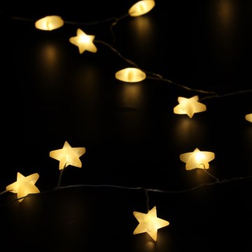 Brilagi - LED-Weihnachtslichterkette 40xLED/3xAA 1,8m warmweiß Sterne