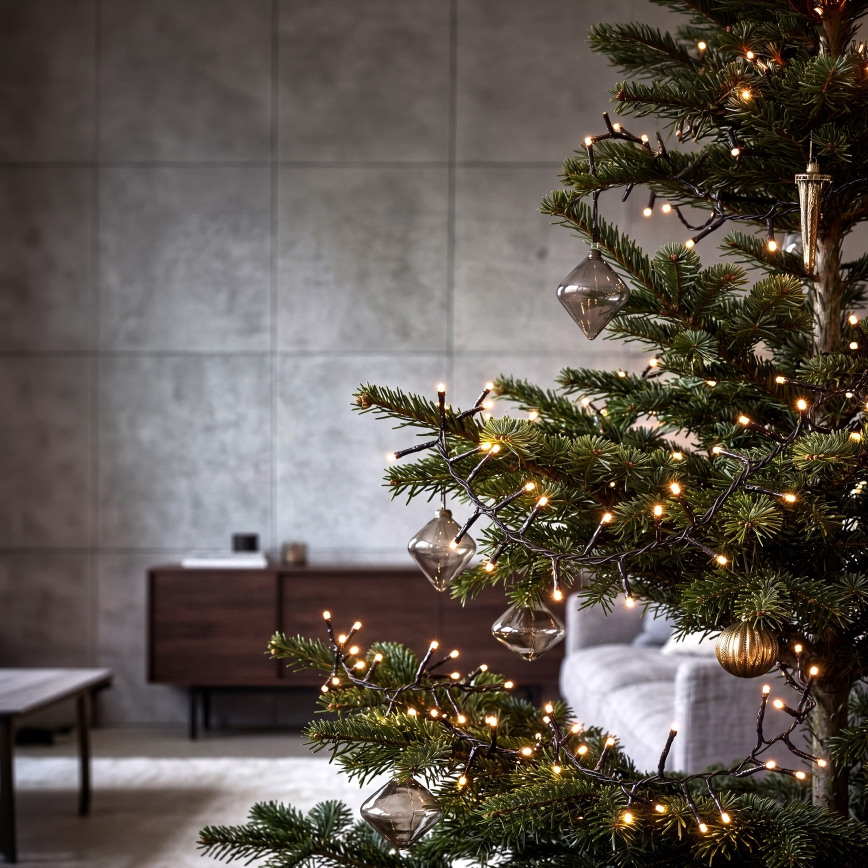 BRILAGI - LED-Weihnachtslichterkette für den Außenbereich, 200 LEDs, 9 m, IP44, warmweiß