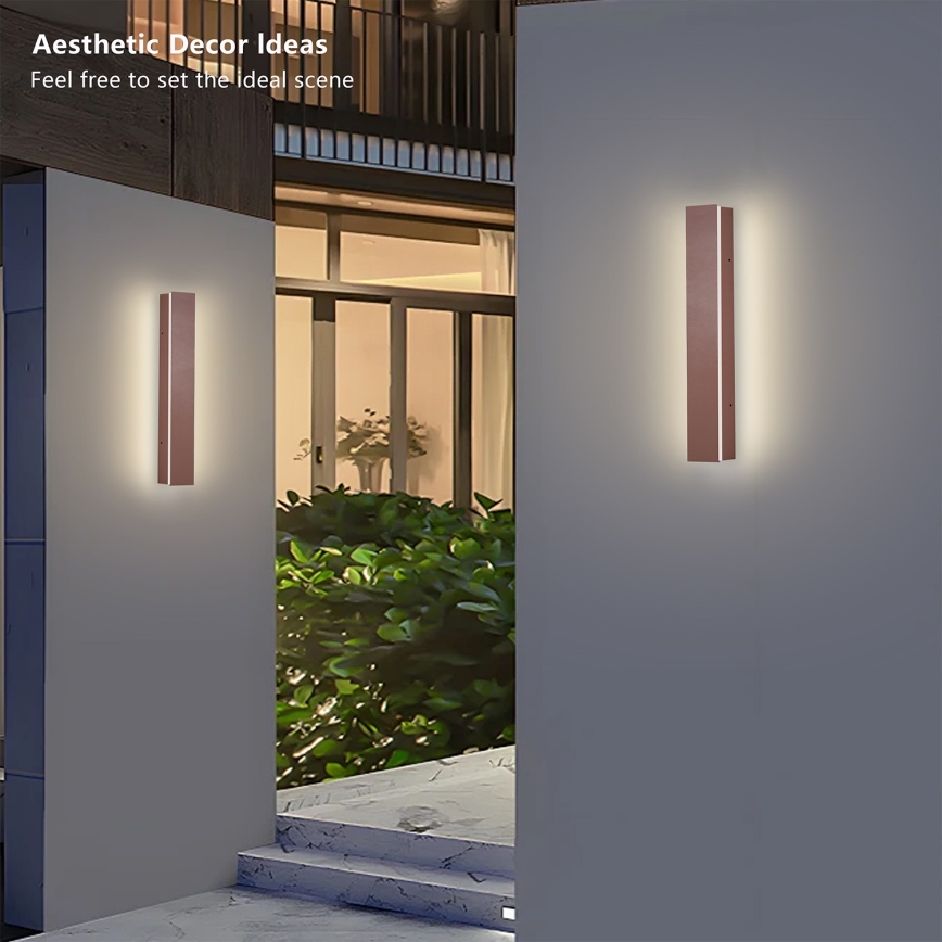 Brilagi - LED Außenwandleuchte LINEAR LED/8W/230V 3000K IP65 30 cm braun CRI 90