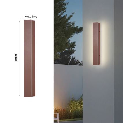 Brilagi - LED Außenwandleuchte LINEAR LED/8W/230V 3000K IP65 30 cm braun CRI 90