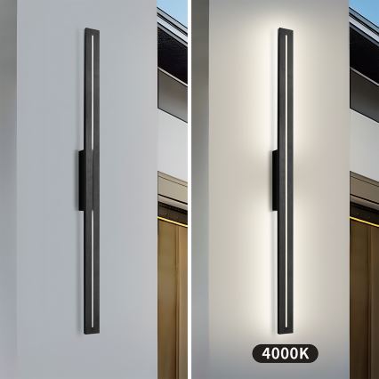 Brilagi - LED Außen-Wandleuchte LINEO LED/24W/230V 4000K IP65 100 cm schwarz CRI 90