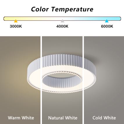 Brilagi - Dimmbare LED-Deckenleuchte LUMIX LED/48W/230V 3000-6000K weiß Ø 50 cm + Fernbedienung