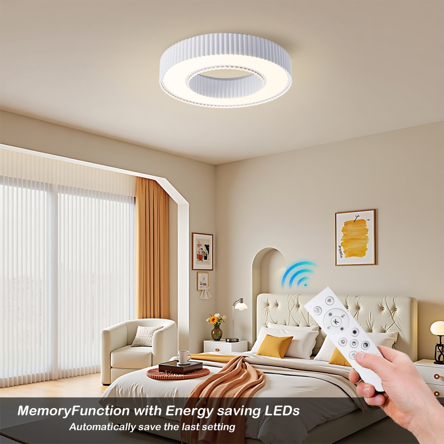 Brilagi - Dimmbare LED-Deckenleuchte LUMIX LED/48W/230V 3000-6000K weiß Ø 50 cm + Fernbedienung