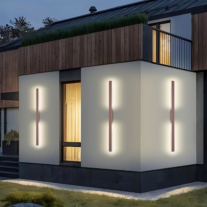 Brilagi - LUNA LED-Außenwandleuchte, 24 W, 230 V, 3000 K, IP65, 100 cm, braun, CRI 90
