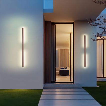Brilagi - LUNA LED-Außenwandleuchte, 24 W, 230 V, 3000 K, IP65, 100 cm, braun, CRI 90