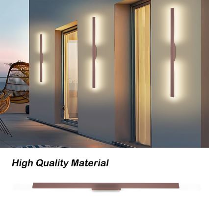Brilagi - LUNA LED-Außenwandleuchte, 24 W, 230 V, 3000 K, IP65, 100 cm, braun, CRI 90