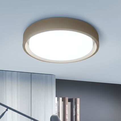 Brilagi - MATTEO dimmbare LED-Deckenleuchte LED/48W/230V 3000–6500K Ø 41 cm taupe + Fernbedienung