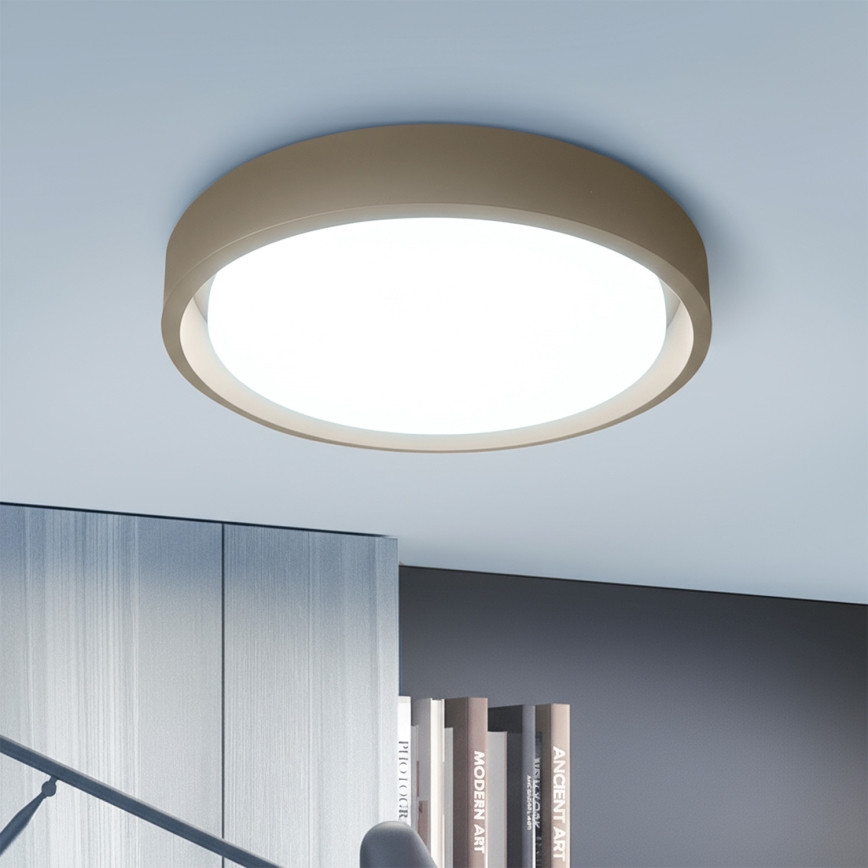 Brilagi - MATTEO dimmbare LED-Deckenleuchte LED/48W/230V 3000–6500K Ø 41 cm taupe + Fernbedienung