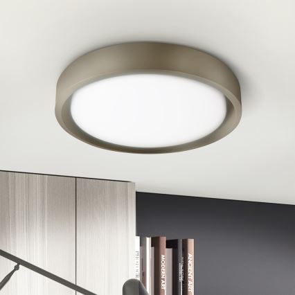 Brilagi - MATTEO dimmbare LED-Deckenleuchte LED/48W/230V 3000–6500K Ø 41 cm taupe + Fernbedienung