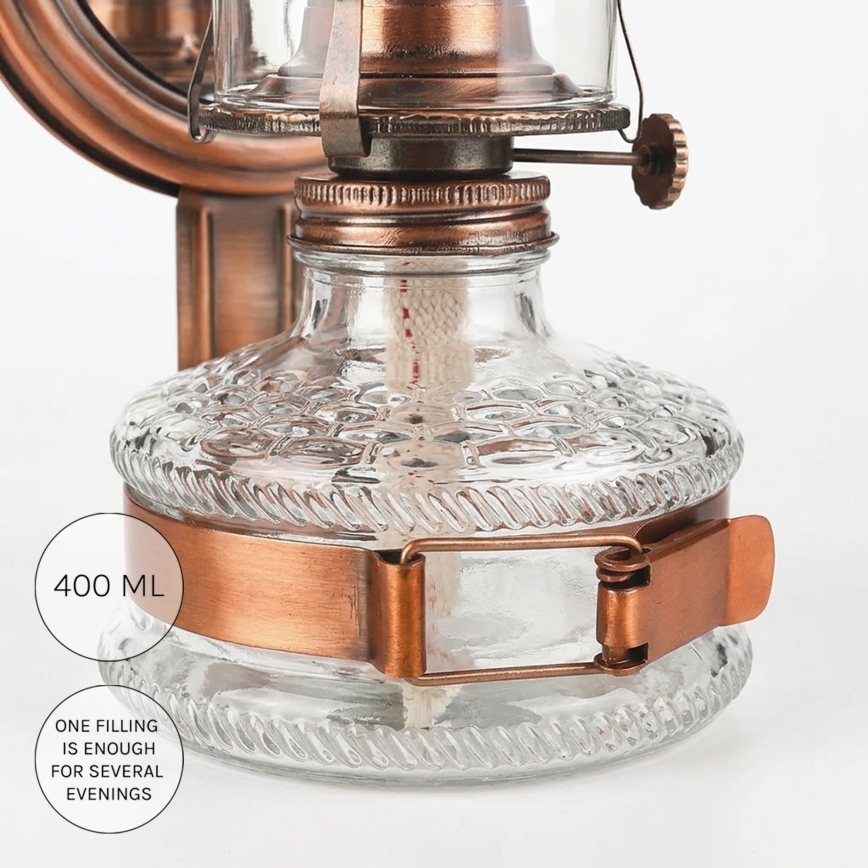 Brilagi - MERLIN Petroleumlampe mit Spiegel, Bronze/Patina