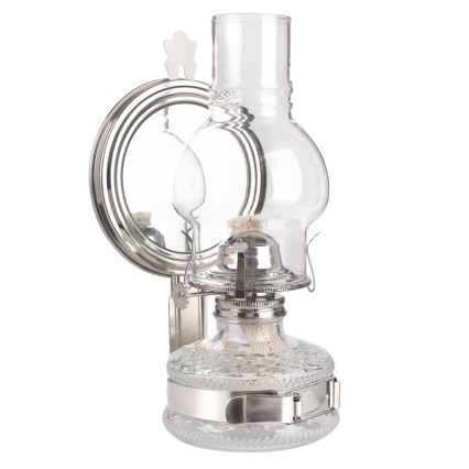 Brilagi - MERLIN Petroleumlampe mit Spiegel, glänzender Chrom