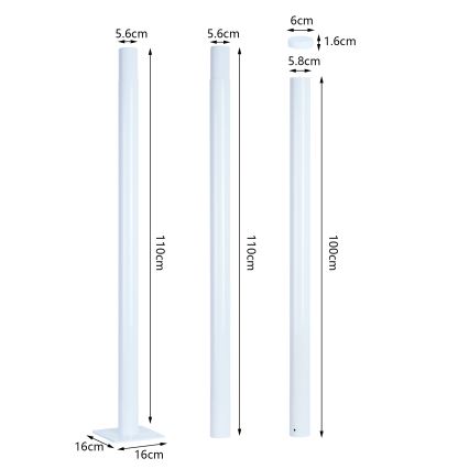 Brilagi - Metallmast für Außenbeleuchtung URBAN 3 m Mast d 58 mattweiß
