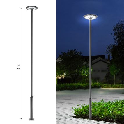 Brilagi - Metallrohr für Außenleuchtenmast URBAN, 5 m, Mast Ø 58 mm, Anthrazit
