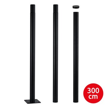 Brilagi - Metallstab für Außenbeleuchtungspfosten URBAN 3 m Mast Ø 58 mm schwarz