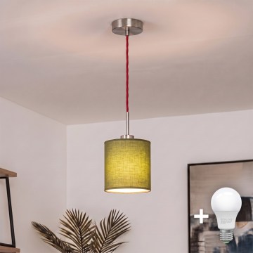Brilagi - NUBILA LED-Hängeleuchte mit Kabelaufhängung 1xE27/60W/230V Ø 14 cm rot/grün
