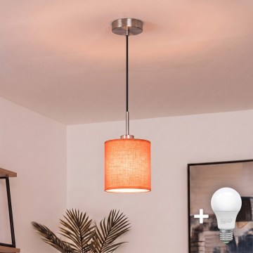 Brilagi - NUBILA LED-Pendelleuchte an Kabel 1xE27/60W/230V Ø 14 cm schwarz/orange