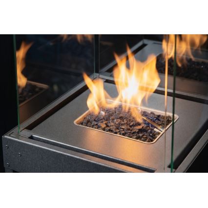 BRILAGI - Außen-Gaskamin FLARO GAS 142x36 cm 8 kW 1xAAA anthrazit + Schutzabdeckung