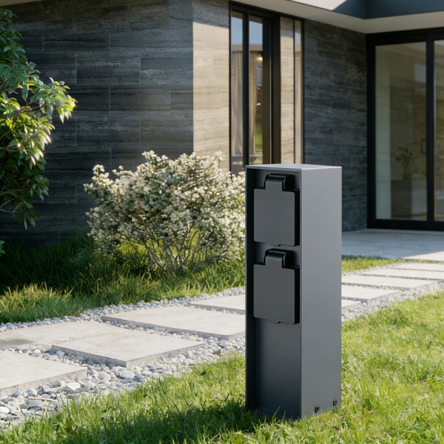 BRILAGI - Outdoor-Steckdosensäule PILLAR 2Z SCHUKO 230V IP44 anthrazit