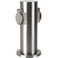 Brilagi - Outdoor-Steckdosensäule PILLAR 2Z SCHUKO 230V IP44 matt Chrom