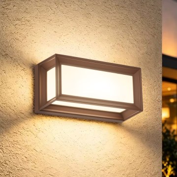 Brilagi - PARKER LED-Außenwandleuchte mit Sensor, 12W/230V, braun, IP44
