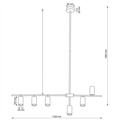 Brilagi - Pendelleuchte am Kabel CRANE 6xGU10/30W/230V beige