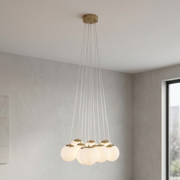 Brilagi - Pendelleuchte am Kabel GLOBE 10xE14/15W/230V weiß